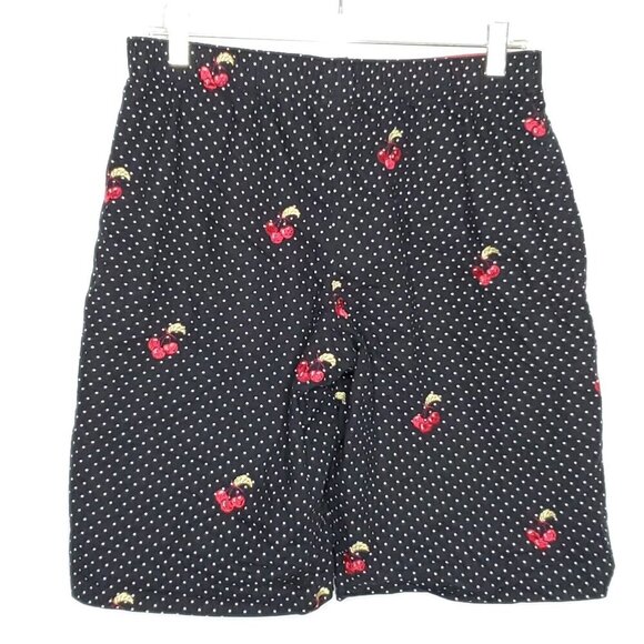 Nick & Nora Sleepwear Shorts Sz S Cherries Polka Dots Pj Boxers Sleep Black Red - Picture 3 of 6